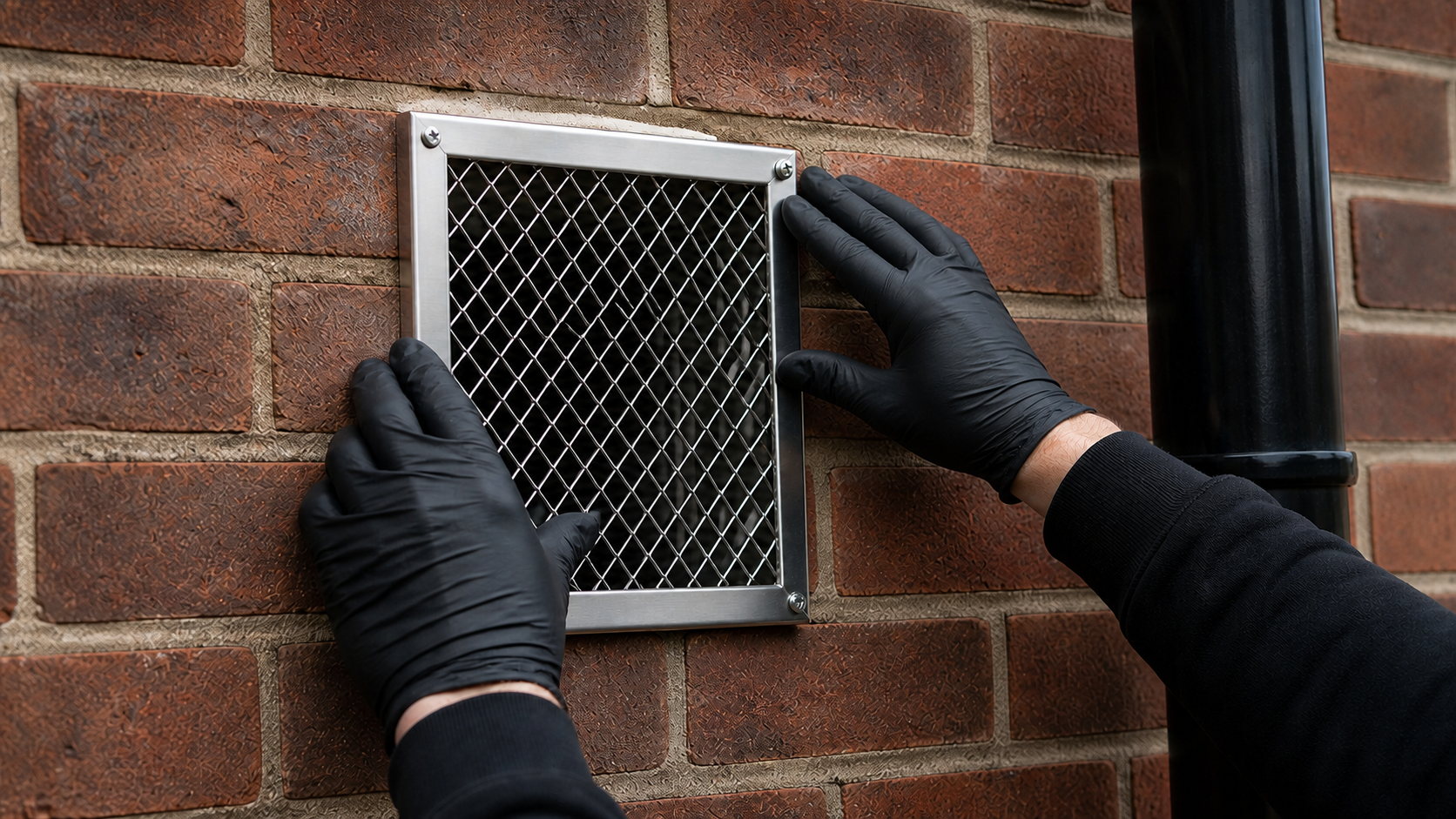 Pest Proofing & Prevention: protective mesh fitted over an external air brick
