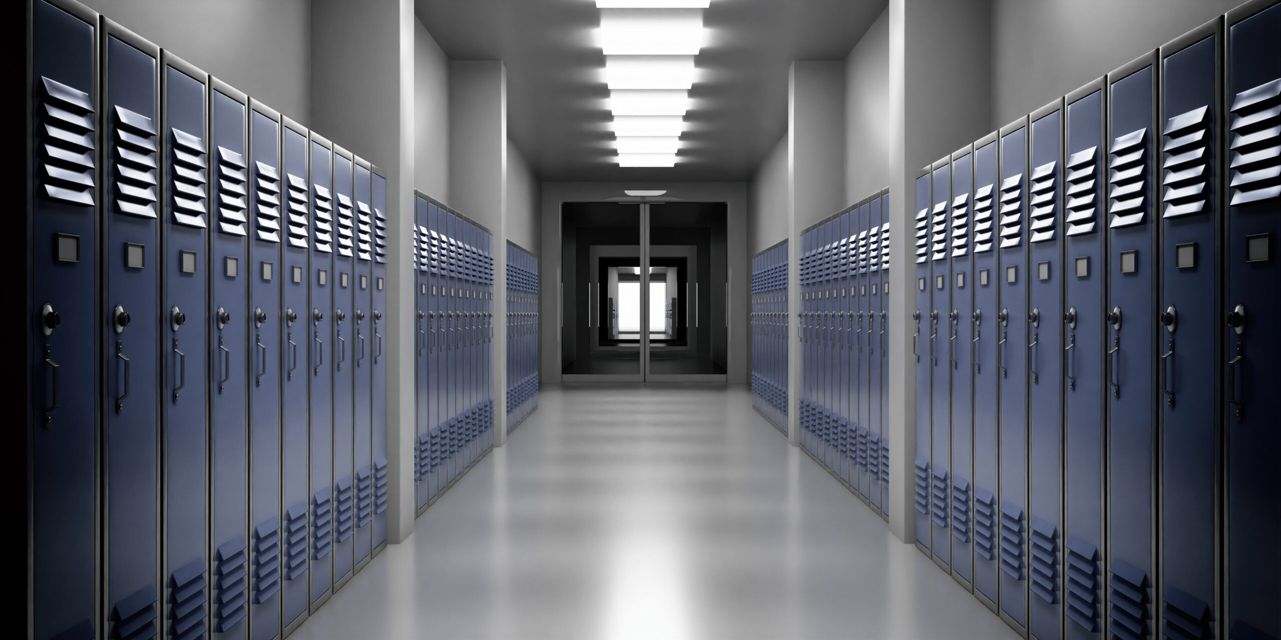 Schools & Education Pest Control: corridor lined with school lockers