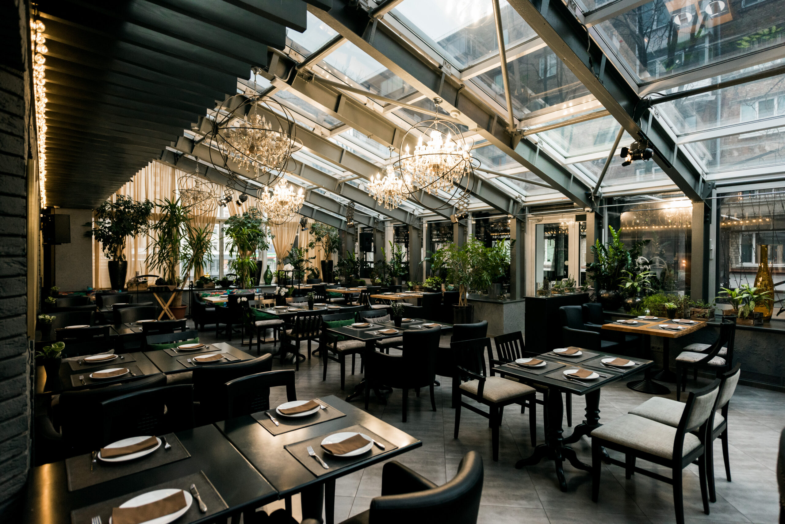 Hospitality Pest Control: cafe interior with tables and chairs